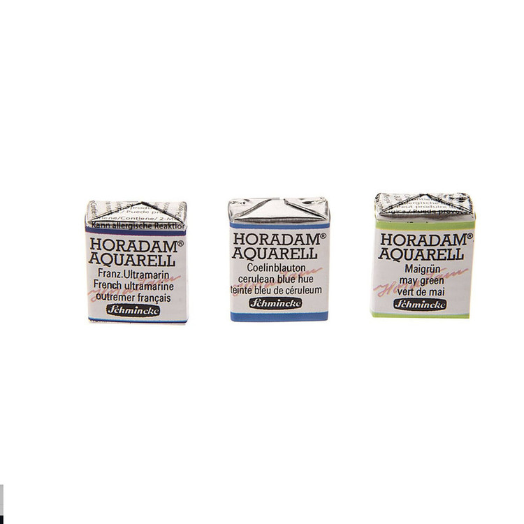 آبرنگ فوق آرتیست اشمینک (schmincke) سری (HORADAM® Aquarell) 12 رنگ جعبه فلزی قرص 1/2 کد 74758