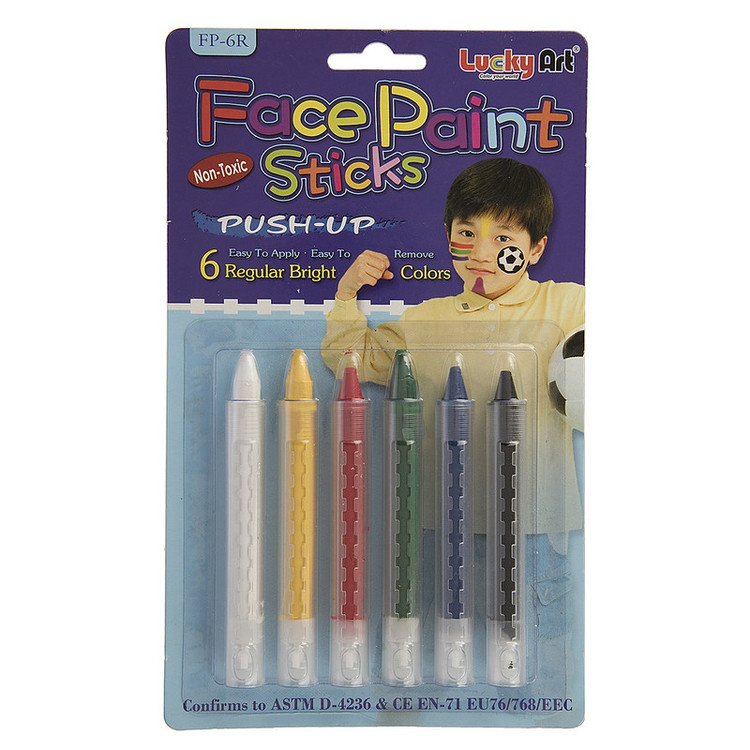 ست قلم گریم 6 رنگ غیرسمی غلاف دار مدل Regular Bright