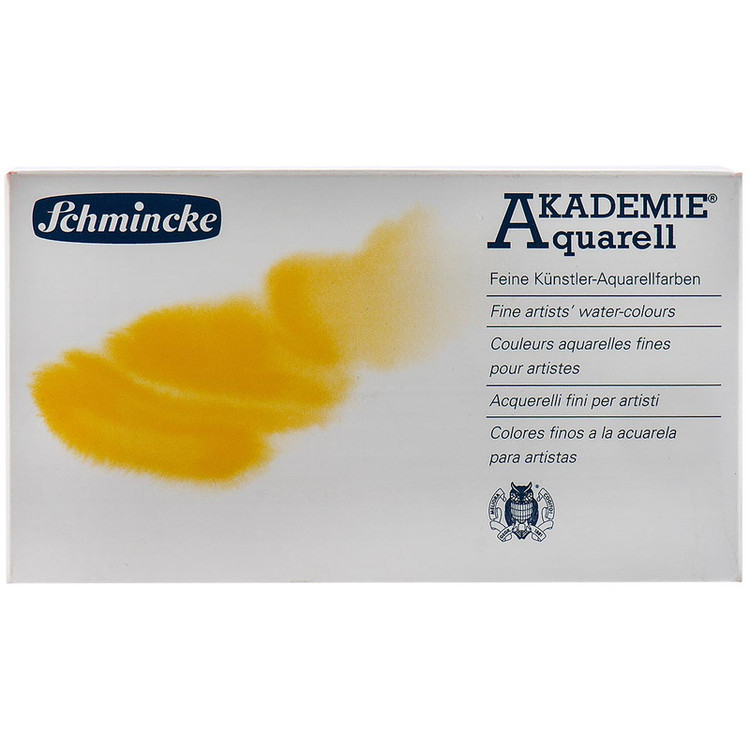 آبرنگ آرتیست اشمینک (schmincke) سری (AKADEMIE Aquarell) 12 رنگ جعبه فلزی قرص 1/2 کد 75112
