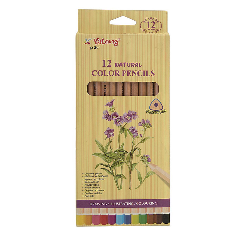 مداد رنگی 12 رنگ جعبه مقوایی حرفه ای Yalong ( 12-YL83032)
