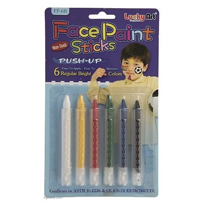 ست قلم گریم 6 رنگ غیرسمی غلاف دار مدل Regular Bright