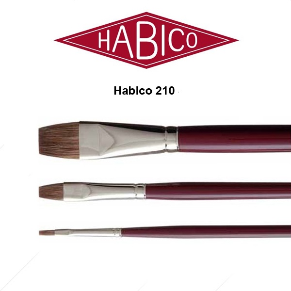 قلم مو اکریلیک و رنگ روغن هابیکو (Habico) آرتیست سرتخت سری 210 موی طبیعی (موی گاو)