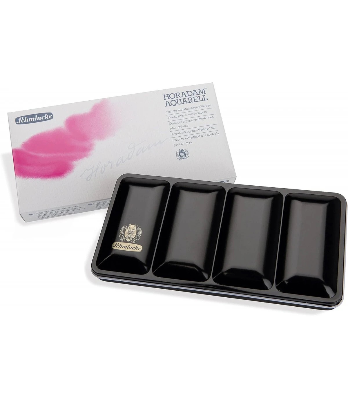 آبرنگ فوق آرتیست اشمینک (schmincke) سری (HORADAM® Aquarell) 36 رنگ جعبه فلزی قرص 1/2 + 1 ردیف 12 عددی جای خالی قرص کد 74436