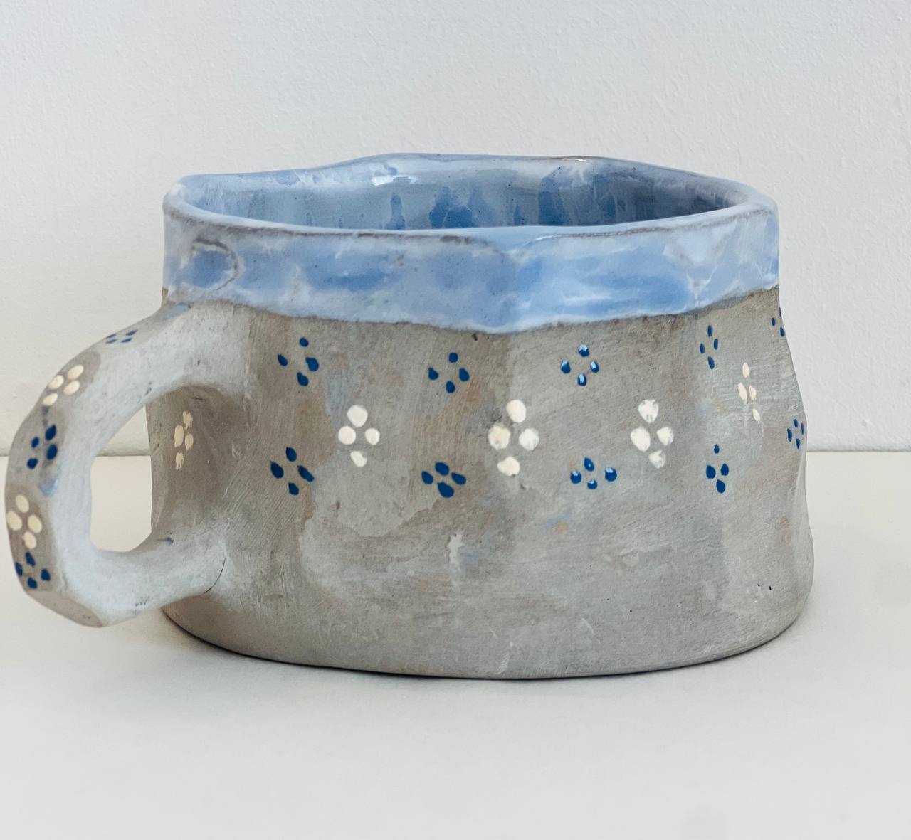 ماگ دسته دار گل آبی