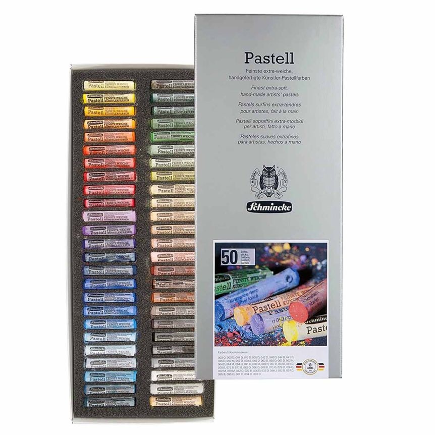پاستل اشمینک( Schmincke) 50 رنگ نیمه کد 77768(Schmincke 77768 50 Color Chalk Pastel)